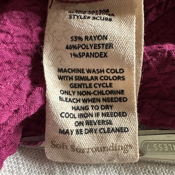 Soft Surroundings Blouse Womens 2X Purple Button Up Textured Lagenlook Flowy - Picture 12 of 13